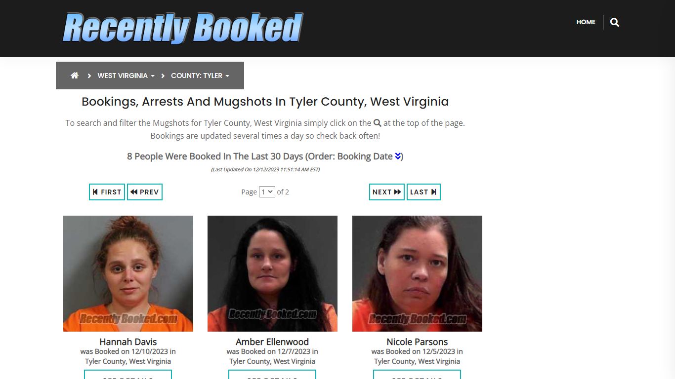 Bookings, Arrests and Mugshots in Tyler County, West Virginia